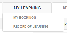 my learning > my bookings / record of learning