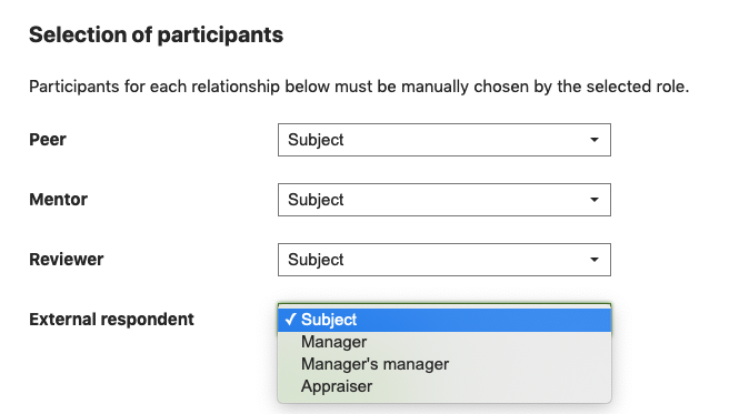 Selecting selection of participants in a Performance Activity