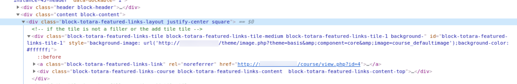 css change for centred featured linked
