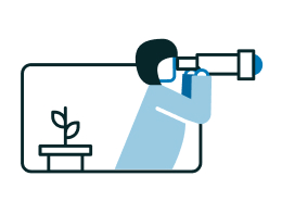 illustration of a person with a telescope